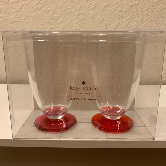 Kate Spade New York Acrylic Tumbler Set Red/Pink - Picture 2 of 6